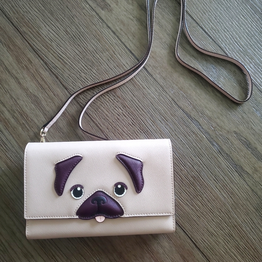 Kate spade pug dog purse crossbody handbag shoulder bag clutch NWOT